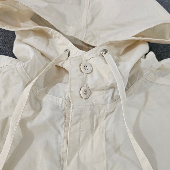 Arizona Jean Co Mens XL Hooded Field Jacket Cream Cotton Nylon Light Parka Coat - Picture 5 of 14